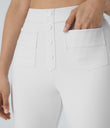 DayStretch High Waisted Pockets Straight Leg Casual Pants - White