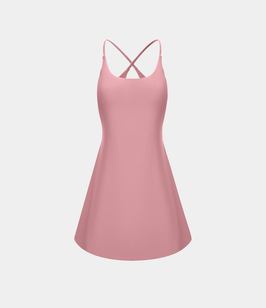 SoftlyZero™ Plush Backless Active Dress - Lemonade Pink