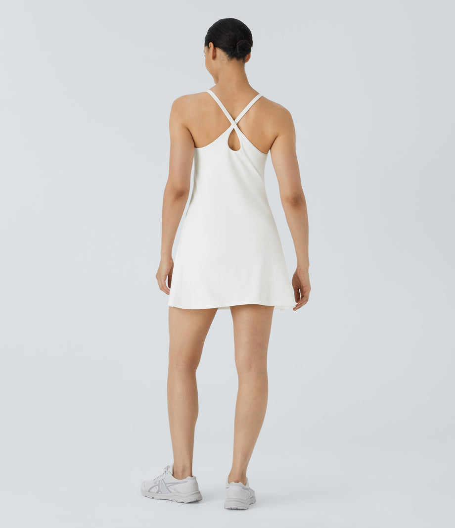 SoftlyZero™ Plush 2-in-1 Pocket Mini Active Dress DD-F Cups - White