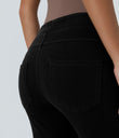 Halara Flex™ High Waisted Pocket Denim Capri Casual Leggings - Black Denim