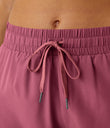 Mid Rise Drawstring Contrast Mesh 2-in-1 Flowy Running Shorts 3'' - Rose Wine