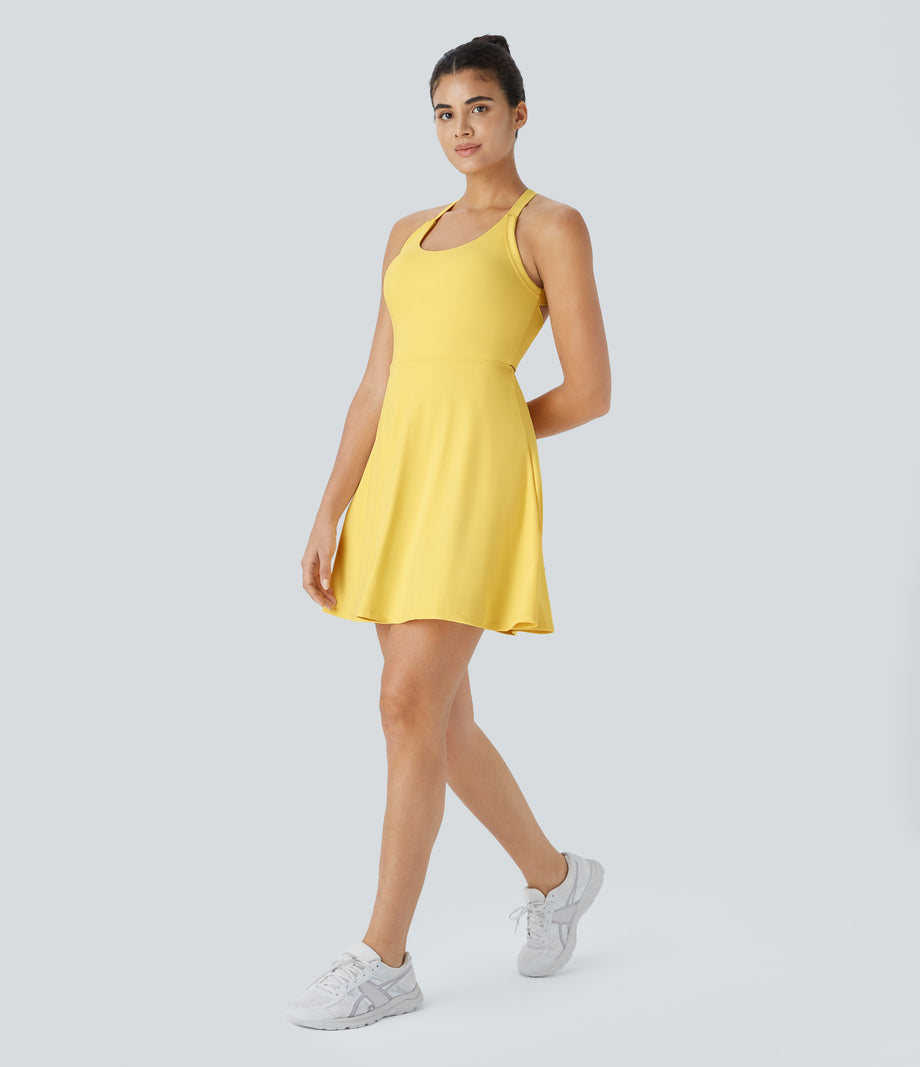 Flare Mini Dance Active Dress-Longer Length - Goldfinch