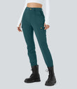DayStretch High Waisted Zipper Pockets Solid Skinny Cargo Pants - Atlantic Deep