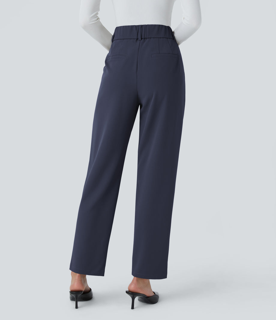 Halara Flex™ High Waisted Pocket Solid Work Tapered Pants - Black Iris