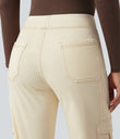Halara Flex™ Mid Rise Pockets Straight Leg Casual Cargo Jeans - Khaki White Denim