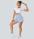 SoftlyZero™ Airy Super High Waisted 2-in-1 Cool Touch Yoga Shorts with Pockets - Skyway