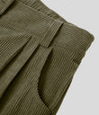 Mid Rise Zipper Pocket Corduroy Casual Pants - Hazel Mist Green