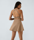 SoftlyZero™ Airy Backless Twisted Flare Low Support Dance Active Dress-Longer Length-Easy Peezy Edition A-D Cups - Tanzine