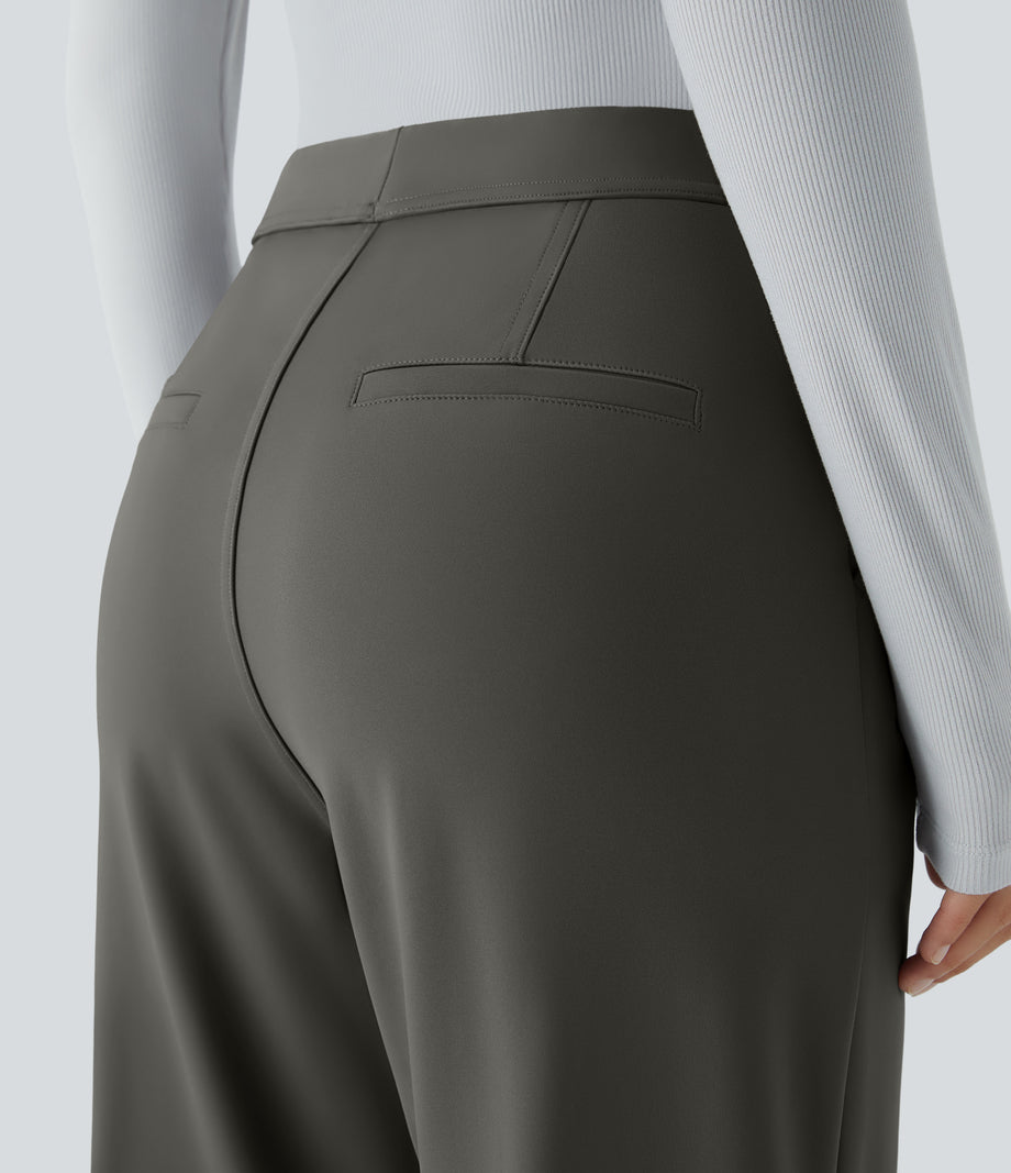 Halara Flex™ DayStretch High Waisted Pocket Work Flare Pants - Deep Red Grey