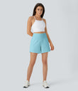 SoftlyZero™ Airy Super High Waisted 2-in-1  Cool Touch Yoga Shorts 5'' with Pockets-Longer Length - Spun Sugar