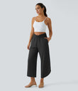 Breezeful™ High Waisted Crossover Quick Dry Resort Pants with Pockets - Black
