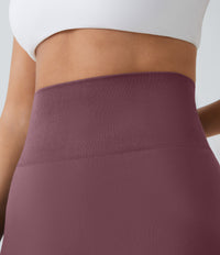 OneForm Seamless Flow High Waisted Ruched Plain Leggings - Red Mahogany