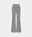 High Waisted Side Flap Pocket Flare Casual Cargo Pants - Silent Storm