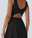 SoftlyZero™ Airy U Neck 2-in-1 Pocket Mini Cool Touch Dance Active Dress-Easy Peezy - Black
