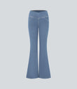 Halara Flex™ High Waisted Crossover Pocket Cool Touch Washed Casual Jeans - Pastel Blue Denim