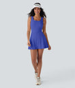 SoftlyZero™ Airy U Neck 2-in-1 Pocket Mini Cool Touch Dance Active Dress-Easy Peezy - Aster Blue