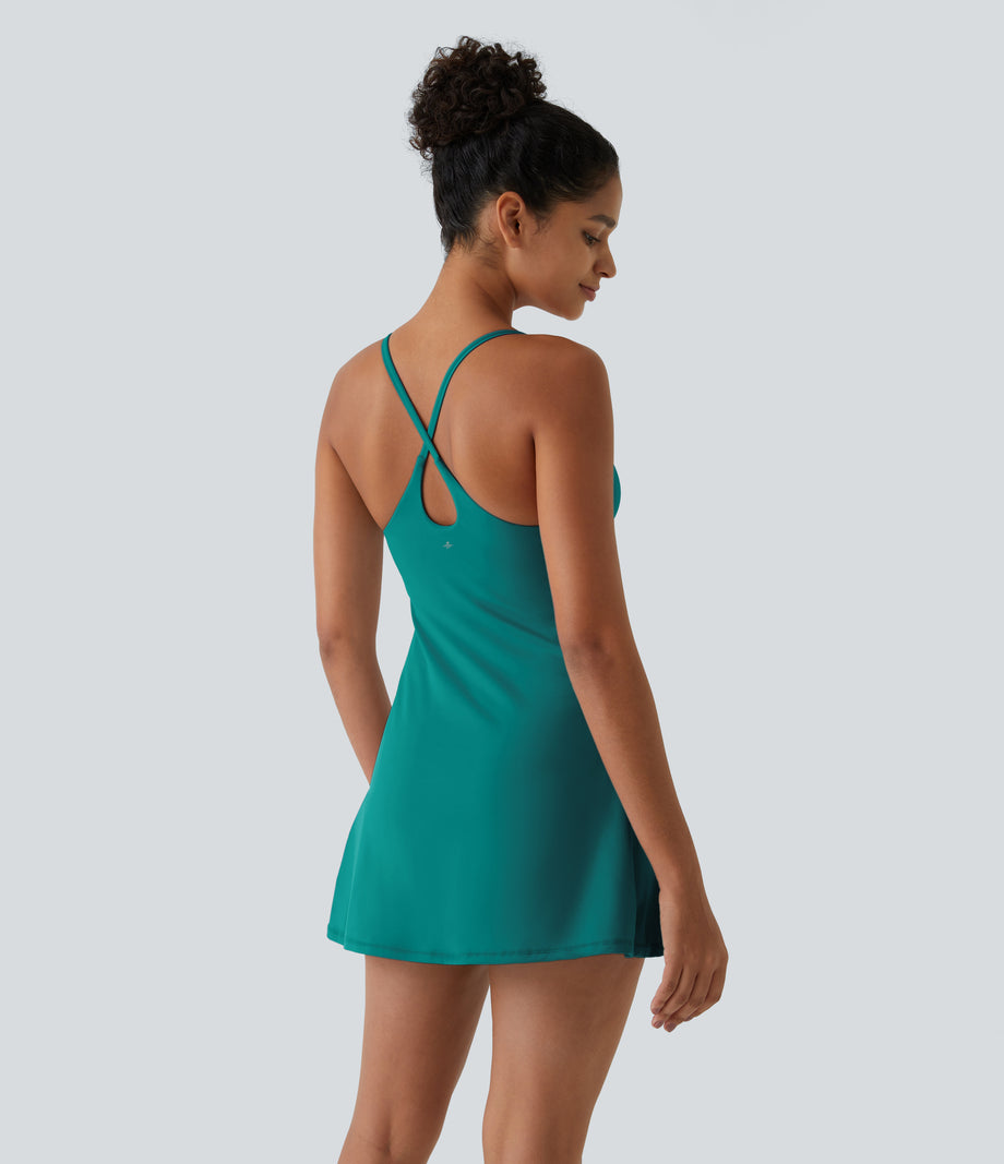 SoftlyZero™ Plush Backless Active Dress-Easy Peezy Edition - Quetzal Green