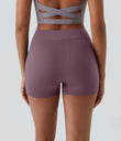 SoftlyZero™ Airy High Waisted Pocket Plain Cool Touch Yoga Shorts 3.5"-UPF50+ - Elderberry