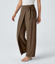 Halara Flex™ High Waisted Tie Side Wide Leg Work Pants - Teak