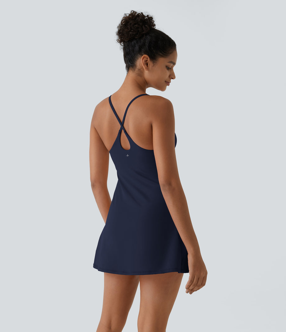SoftlyZero™ Plush Backless Active Dress-Easy Peezy Edition - Peacoat