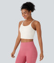 Basic Padded Workout Cropped Low Support Tank Top A-D Cups - Sugar Swizzle