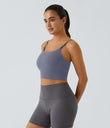 Basic Padded Workout Cropped Low Support Tank Top A-D Cups - Sweet Lavender