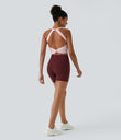 SoftlyZero™ Plush Cut Out Cropped Yoga Tank Top - Primrose Pink