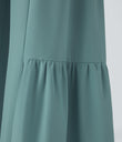 Breezeful™ High Waisted Shirred Tie Front & Back Wide Leg Flowy Quick Dry Casual Pants - Mineral Blue