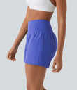 SoftlyZero™ Airy Super High Waisted 2-in-1  Cool Touch Yoga Shorts 5'' with Pockets-Longer Length - Aster Blue