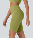 Halara UltraSculpt™ High Waisted Tummy Control Pocket Shaping Training Biker Shorts 9'' - Moss