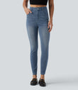 Halara Flex™ High Waisted Casual Skinny Jeans with Pockets -  Blue Jasper Denim
