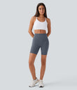 Halara UltraSculpt™ High Waisted Scrunch Butt Lifting Tummy Control Side Pocket Shaping Workout Biker Shorts 7'' - Silent Blue