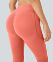 Halara UltraSculpt™ High Waisted Scrunch Butt Lifting Tummy Control Pocket Shaping Yoga Bootcut Leggings - Fusion Coral