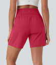 SoftlyZero™ Airy Super High Waisted 2-in-1 Cool Touch Yoga Shorts 7" with Pockets - Winterberry