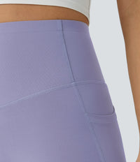 Halara UltraSculpt™ High Waisted Butt Lifting Tummy Control Pocket Shaping Workout Leggings - Falling Gray Purple