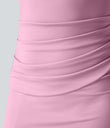 SoftlyZero™ Airy Square Neck Backless Corset Ruched Split Bodycon Midi Cool Touch Bridesmaid and Wedding Guest Dress - Nosegay