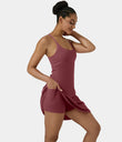 SoftlyZero™ Airy Cut Out 2-in-1 Pocket Cool Touch Longer Active Dress-UPF50+ - Cordovan