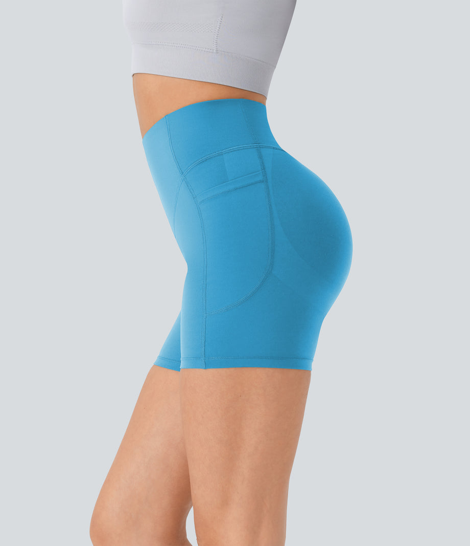 Halara UltraSculpt™ High Waisted Scrunch Butt Lifting Tummy Control Pocket Shaping Workout Biker Shorts 5'' - Swim Cap