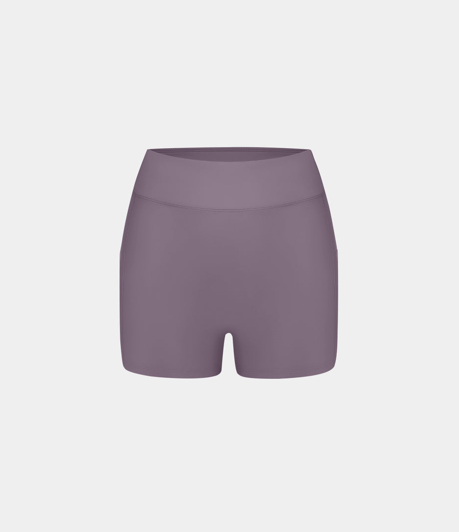 SoftlyZero™ Plush Double Straps 2-Piece Pocket Slip Dance Active Dress A-D Cups - Tulip Purple