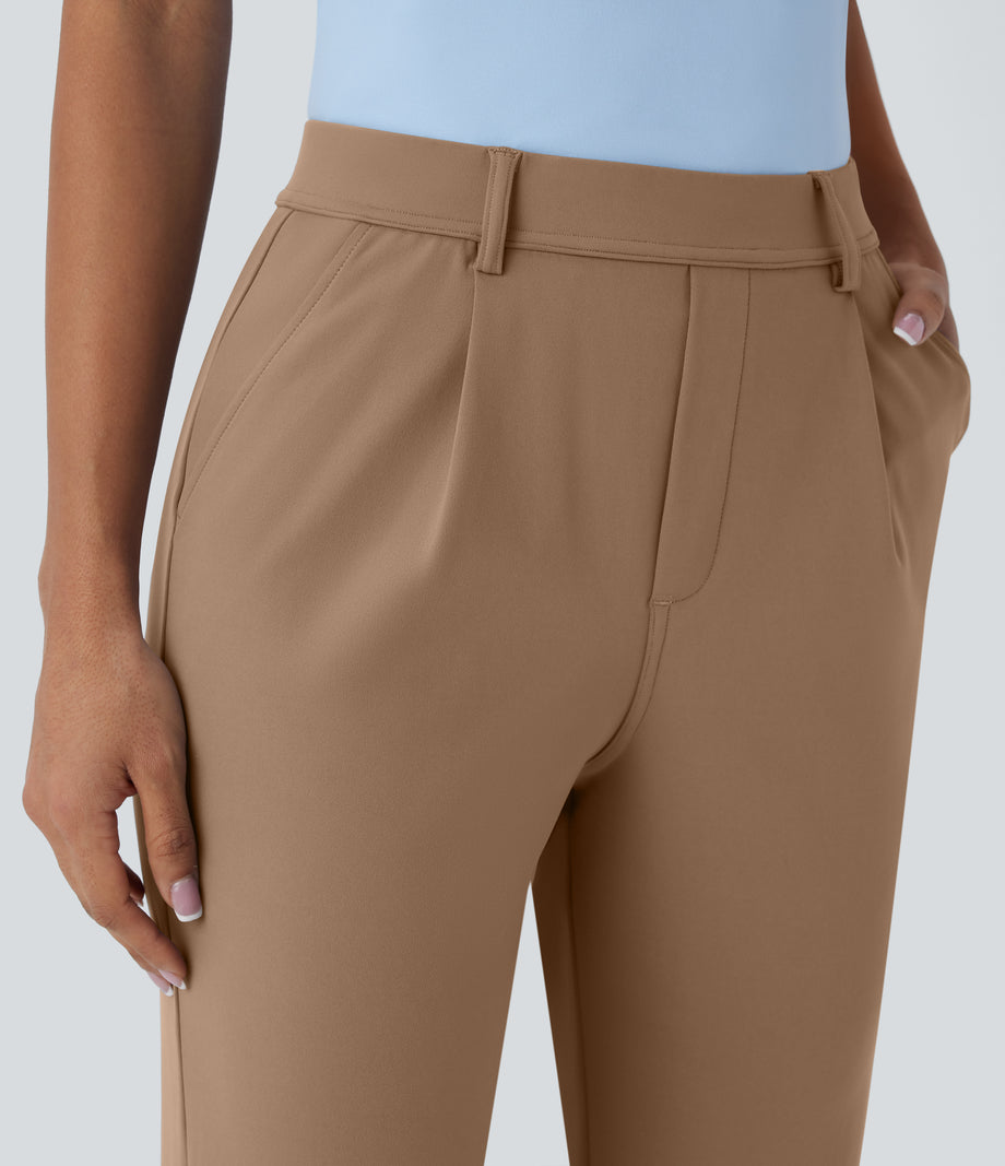 Halara Flex™ DayStretch High Waisted Pocket Ankle Length Tapered Work Pants - Burro