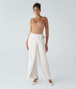 Halara Flex™ High Waisted Tie Side Wide Leg Work Pants - Teak White