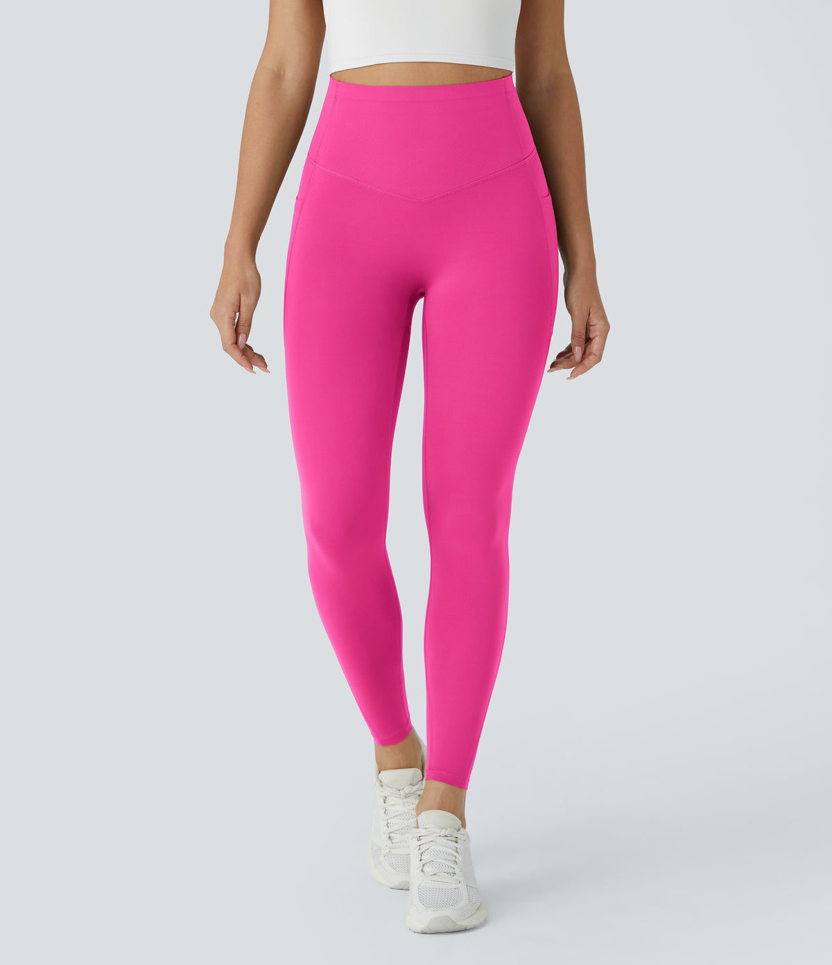 Halara UltraSculpt™ High Waisted Butt Lifting Tummy Control Pocket Shaping Workout Leggings - Pink Power