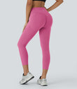 Halara UltraSculpt™ High Waisted Scrunch Butt Lifting Tummy Control Pocket Shaping Capri Training Leggings - Pink Power