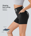 Halara UltraSculpt™ High Waisted Scrunch Butt Lifting Tummy Control Pocket Shaping Workout Biker Shorts 5'' - Black