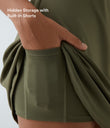 SoftlyZero™ Plush Double Straps 2-Piece Pocket Slip Dance Active Dress A-D Cups - Grass Grey Green