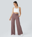 DayStretch Crossover Pocket Hem Wide Leg Yoga Pants-Smile - Purple Sandalwood