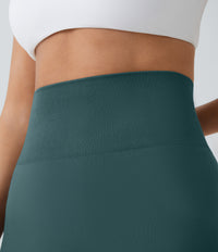 OneForm Seamless Flow High Waisted Ruched Plain Leggings - Dark Sea