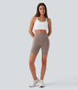 Halara UltraSculpt™ High Waisted Scrunch Butt Lifting Tummy Control Side Pocket Shaping Workout Biker Shorts 7'' - Dawn Brown