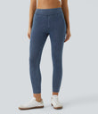 Halara Flex™ High Waisted Pocket Denim Casual Leggings - Washed Denim Bleached Blue