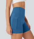 Halara UltraSculpt™ High Waisted Butt Lifting Tummy Control Pocket Shaping Training Biker Shorts 5'' - Vallarta Blue